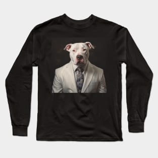 Dogo Argentino Dog in Suit Long Sleeve T-Shirt